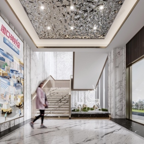 现代楼梯间3D模型下载